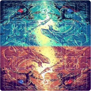 Card Rubber Mat - 2 Player, Square playmat for Gamer 60x60cm/23.6x23.6inch