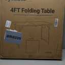 Byliable Folding Table 4 Foot Portable Heavy Duty Plastic Fold-in-Half Utility Table Small Indoor Outdoor Adjustable Height Folding with Carrying Handle, Camping and Party, White | Portable, Heavy Duty, Fold-in-Half, Indoor Outdoor, Adjustable Height, Folding