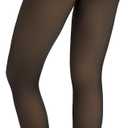 JS LifeStyle Fleece Lined Tights Leggings Women Thermal Warm Winter Thick Sheer Black Skin Tone Single-Line Translucent (Small, Caramel Cloud)