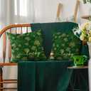 AVOIN colorlife St Patricks Day Lucky Shamrock Throw Pillow Cover, 18 x 18 Inch Clover Golden Shimmer Cushion Case Decoration for Sofa Couch Set of 2