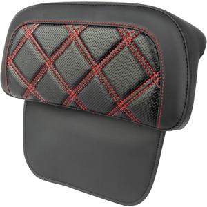 Motorcycle Rear Passenger Chopped Tour Pack Backrest Pad For Harley Road King Street Glide Electra Glide 2014-2024 Accessories(Diamond Red Stitches)