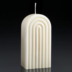 Arch Shaped Candles Geometric Scented Aesthetic Candle Geometric U Shaped Candles Minimalist Candle Aroma Wax Art Decorative Soy for Spa Yoga Birthday Gift Home Party Decor(White)