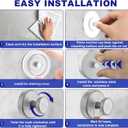 Suction Cup Hooks for Shower, Removable Towel Hooks for Bathroom Window Glass Door Wall, Bath Robe Looafh Hook for Hanging - 2 Pack, Silver