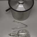 Ice Bucket, 5L Double Wall Insulated Ice Bucket with Lid, Scoop, Tongs- Inner Layer 304 Stainless Steel Ice Container Keep Ice Frozen Longer- Ideal for Cocktail Bar, Parties (5L)