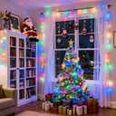JMEXSUSS Connectable 100 LED Multicolor Christmas Lights for Tree, 8 Modes Indoor Outdoor Clear Wire, 33ft Colorful Plug-in for Christmas Tree Bedroom