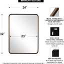 ANDY STAR 24x32 INCH Bronze Bathroom Mirror, Rounded Rectangle Oil Rubbed Bronze Mirrors for Bathroom,Tube Metal Framed, 1 Deep Wall Mounted Vertically/Horizontal