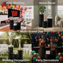 Cylinder Stands for Party, Shape&Use 3PCS Round Black Pedestal Display Stands, Foldable Cardboard Columns for Wedding, Birthday, Anniversary Decor, 11.8in Dia. (15.7/23.6/31.5in H) with Storage Bag