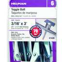 Hillman 1/4 in. Dia. x 3 in. L Round Steel Toggle Bolt 10 pk