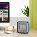 Amazon Basics Ceramic Portable Mini Space Heater for Office Desk, Fast Heating, Efficient, Indoor Use, 500W, With Tip-Over Protection, Lightweight 1.4 lbs, Blue, 5.9 x 3.2 x 6 inches