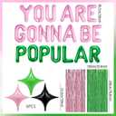 LaVenty You're Gonna Be Popular Balloon Banner for Witch Birthday Party | You're Gonna Be Popular Balloon Banner for Witch Birthday Party Pink and Green Princess Witch Party Decorations