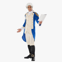 Morph George Washington Costume For Adults With Wig - Colonial Men’s Costume - Historical Dress Up Outfit ,Size Large