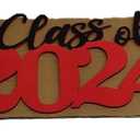 Class of 2024 Wooden Sign Graduation Decorations - Red 2024 Grad Photo Booth Prop & Party Decor