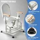 Lift Toilet Seat for Elderly with Wooden Armrests, FS/HS Eligible Electric Sit to Stand Lift for Elderly and Disabled, Toilet Seat Lift Supports Up to 440lbs