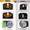 Outdoor Flameless Candles with Remote Timer - Waterproof Realistic Flickering LED Pillar Electric Battery Operated Fake Candle for Home Halloween Christmas Party Decor - 3 Pack Black (D3”H4”6”8”)