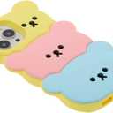 Cute Candy Bear Case for iPhone 15 Pro 6.1 inch, Soft Silicone Case for Women, Girls & Teens