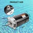 RAMATA UST1102 1 HP Swimming Pool Pump Motor, Compatible with Hayward Super Pump, Super II, Max Flow, Northstar & Jacuzzi Magnum, 115/230V, 3450 RPM, 56J Frame