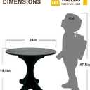 24In Black Round Side Table, Modern Accent End Table with Curved Integrated Tripod Base, Minimalist Large Round Sofa Side Table Nightstand for Living Room Bedroom Balcony