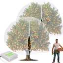 2 Pcs 10 x 14 ft Large Fruit Tree Netting for Protecting Fruit from Squirrels Birds Bug Deer & Rat Garden Mesh Netting with Zipper and Drawstring Heavy Duty Tree Covers for Garden Bushes