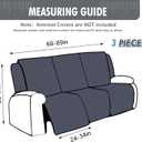 100% Waterproof Recliner Sofa Slipcovers, 3 Pieces Stretch Reclining Couch Covers for 3 Cushion Couch Sofa Pet Friendly Washable Furniture Covers for Dogs, Pets, Kids (Dark Gray, 3 Seater)