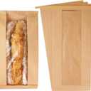 100 Pack Long Paper Bread Bags with Tabs for Homemade Sourdough, Bakery Bags with Window for Oval Sourdough Bread, Loaves, Pastries, Baguettes (6.3x2.713.7 Inches)