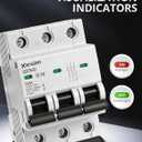 3 Pole Miniature Circuit Breaker,240V/480V AC Circuit Breaker, 50Amp Thermal Magnetic Trip Smart Circuit Breaker AC Disconnect Switch DIN Rail Mount (50A)