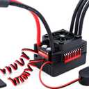 Surpass Hobby Waterproof 90A RC Blushless ESC Electric Speed Controller ESC with Male Plug for 1/10 Rc Car (90A)