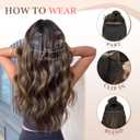 Fliace Clip in Hair Extensions for Women Black with Caramel Highlights Long Wavy Hair Extensions Clip Ins 6PCS 20 Inch Synthetic Soft and Natural Thick Hair Pieces for Women