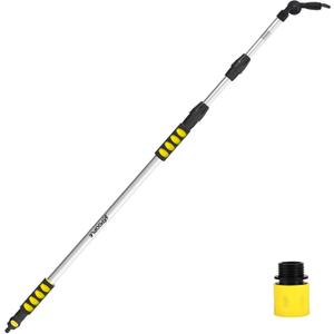 12ft (20ft Reach) Gutter Cleaning Tools from The Ground, Telescoping Rain Gutter Cleaner Tool, 270 Rotatable Gutters Cleaning Wand, Gutters Cleaning Hose Attachment & Connection Adapter