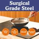 Ziruma Non-Toxic 9.5" Surgical Grade Stainless Steel Frying Pan, Fully Clad for Fast & Even Heat, PFOA-Free, Induction Compatible, Oven Safe to 500F