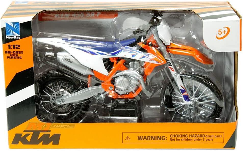 450 SX-F Dirt Bike Motorcycle Orange and White 1/12 Diecast Motorcycle Model by New Ray 58343