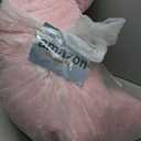 A Nice Night Faux Fur Reading Pillow Bed Wedge Large Adult Children Backrest with Arms Back Support for Sitting Up in Bed/ Couch for Bedrest, BabyPink