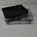 Kitsure Dish Drying Rack for Kitchen Counter, Stainless Steel Sink Organization and Storage Essentials with Cutlery Holder, Home and Appartment Decor, 12''W x 15.5''L, Black