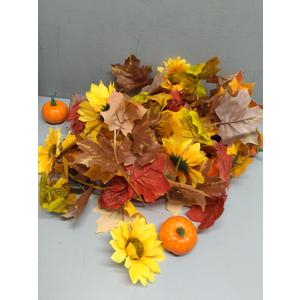 Fall Maple Garland, Sunflower Berries Pumpkin, Pumpkin Garland, Autumn Garland for Halloween Thanksgiving Wedding Fireplace Party Door Frame Doorway Backdrop Decor 2 Pack