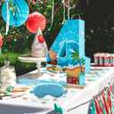 Blue Sea Number 4 Pinata, 16 Inch Hawaii Beach Theme Piñata for 4th Birthday Party Decorations with Stick, Blindfold and Confetti (Blue Sea 4 Pinata)