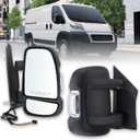 Right Passenger Side Mirror Compatible with 2014-2026 Ram Promaster 1500/2500/3500 with Power Glass Heated turn signal light manual folding Replace#CH1321376 5VE98JXWAD(8Pins)