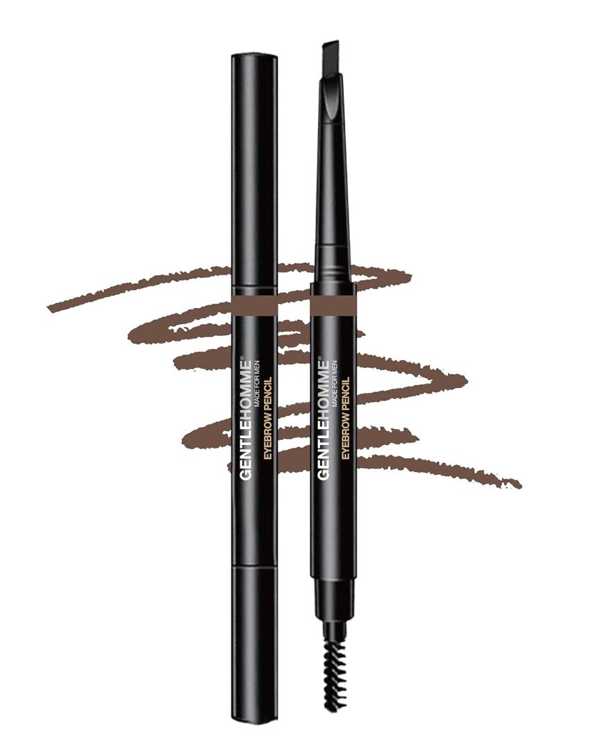 2 Pack Mens Eyebrow Pencil Light Brown, Easily Shape Define Fill Eyebrows or Beard, 2 in 1 brush and ultra-thin pencil, Waterproof Smudge Proof Sweatproof, Durable and Long Lasting