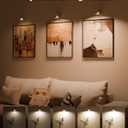 EZVALO Picture Lights for Wall, Rechargeable Battery Magnetic Poster Lights with 3 Color Temps & 12 RGB, Remote Dimmable Timer Light, Wall Decor Light for Art Display (6 Pack with Charging Station)