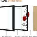 12x16 Picture Frame with Real Glass, Colorful Solid Wood Photo Frames with Wavy Mat for Wall Hanging, Black, 1 Pack