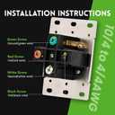 PLUGTUL NEMA 15-60R Flush Mounting Receptacle, 60Amp Receptacle Outlet, Straight Blade, Industrial Grade, 60 Amp, 250 Volt, ETL Listed
