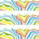3 x 72 FT Rainbow Bulletin Board Borders Colorful Scalloped Borders Decorative Stripe Dot Bulletin Board Trim for School Classroom Decoration