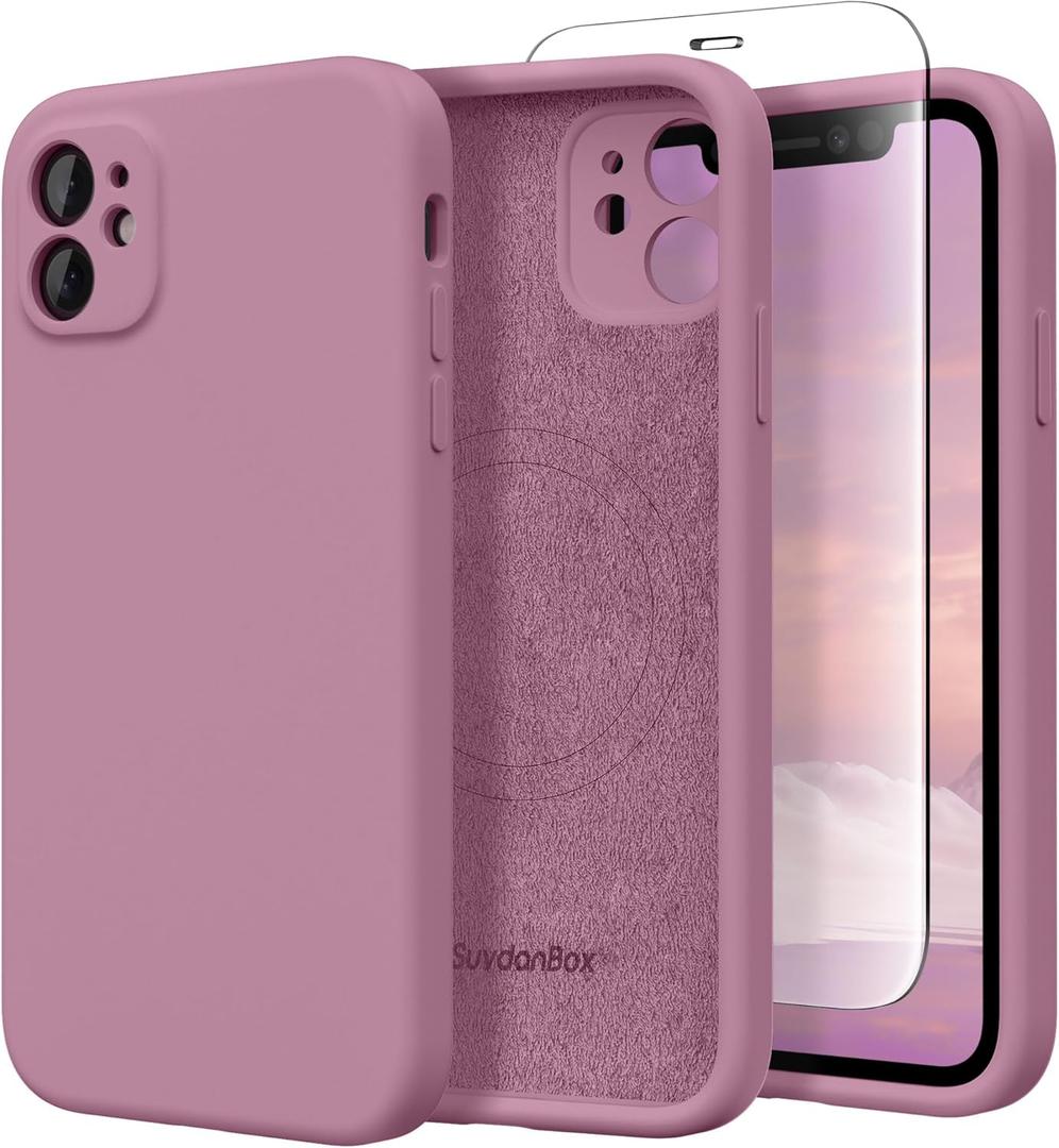 Magnetic for iPhone 11 Phone Case Silicone, Compatible with MagSafe, [Full Camera Protection][Screen Protector] Slim Shockproof Protective Case for iPhone 11 6.1", Blackcurrant