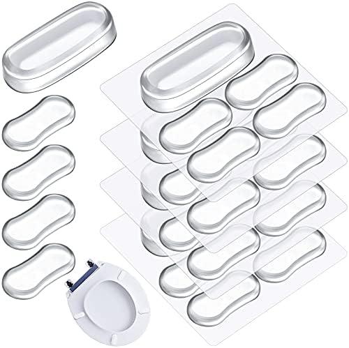 Outus  Pack 2 Toilet Seat Bumpers Replacement Kit Universal Bidet Attachment for Toilet Lid Silicone Rubber Bumpers with Strong Adhesive for Families, Hotels, School,  Heights Shapes, Clear, 10 Piece