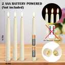 Baquler 100 Pcs Flameless Taper Candles LED Taper Candles Flickering Bulk Ivory LED Candlestick for Easter Wedding Church Halloween Christmas Party Decor Table Centerpiece, 8.5 in, No Batteries