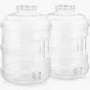 3 Gallon 2 Pack Beverage Dispenser, Large Plastic Drink Container with Spigot and Lid for Parties, Lemonade, Iced Tea, Juice & Aguas Frescas