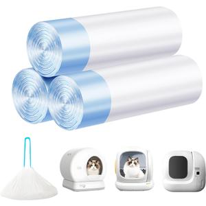 Cat Litter Bags 60 Count, 26.37"X15.74",Tear-Resistant Litter Box Liners,Automotic Litter Box Waste Bags,Thick Heavy Duty Drawstring Replacement Cat Box Liners Kitty Liter Bags for Cat Poop