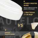 AUTELO Close to Ceiling Light Fixture, 14" Frosted Glass Shade Flush Mount Ceiling Light in White Finish E26 Socket for Living Room Hallway Bedroom C3336XS WH