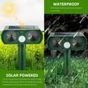Solar Ultrasonic Animal Repeller Outdoor Squirrel Racoon Fortress Pro Deer Repellent Devices, Motion Activated Animal Deterrent Devices to Scare Cat Rabbit Fox Skunk for Yard Garden (ABS, 2)