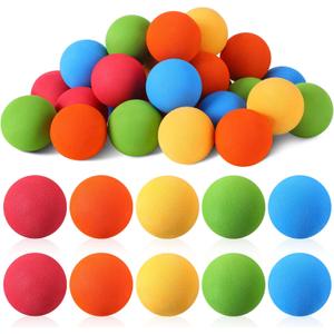 Syhood 24 Pieces Mini Knee Hockey Balls for Kids Gift Soft Foam Hockey Balls for Indoor Floor Mini Stick Nets Party, Assorted Colors, 2 Inch (orange, red, blue, yellow, green)