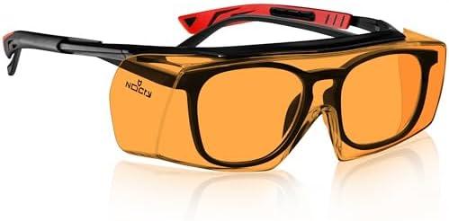 NoCry Blue Light Blocking Safety Glasses Over Eyeglasses with 100% UV Protection — UV Light Protection with Anti-Fog & Anti-Scratch Lenses; ANSI Z87.1 Certified — Adjustable Temples with Anti-Slip Tip NoCry Blue Light Blocking Safety Glasses Over Eyeglasses with 100% UV Protection — UV Light Protection with Anti-Fog & Anti-Scratch Lenses; ANSI Z87.1 Certified — Adjustable Temples with Anti-Slip Tip