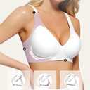 As Fairy 2026 Deep V Wireless Push Up Bras for Women Soft Support Bra with Lift Comfortable T-Shirt Bra for Daily Wear (White) US40 A